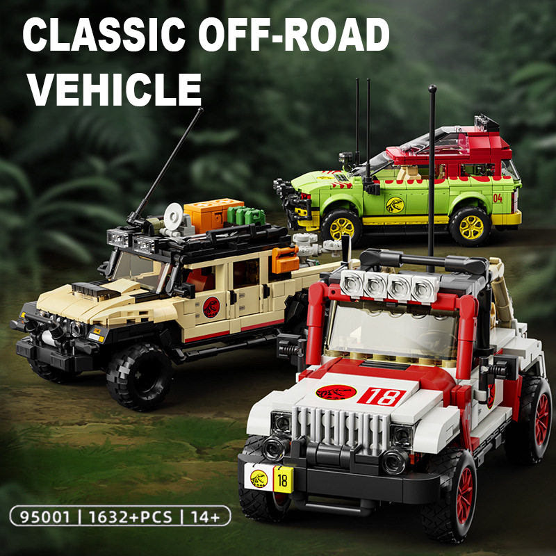 Model Kit Dinosaur - 1632pcs Set Blok Bangunan Kendaraan Off-Road