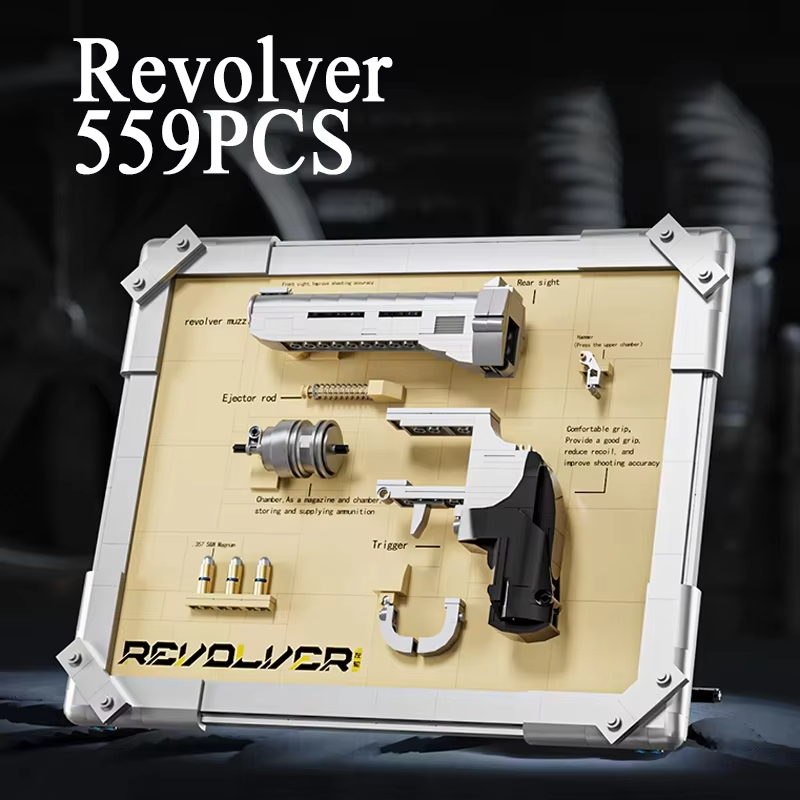 Model Kit Revolver - Blok Bangunan Model Revolver Mekanis MOC: