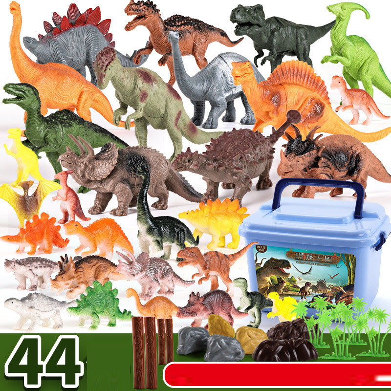 Model Kit Dinosaur - 44 buah Set simulasi dinosaurus Jurassic