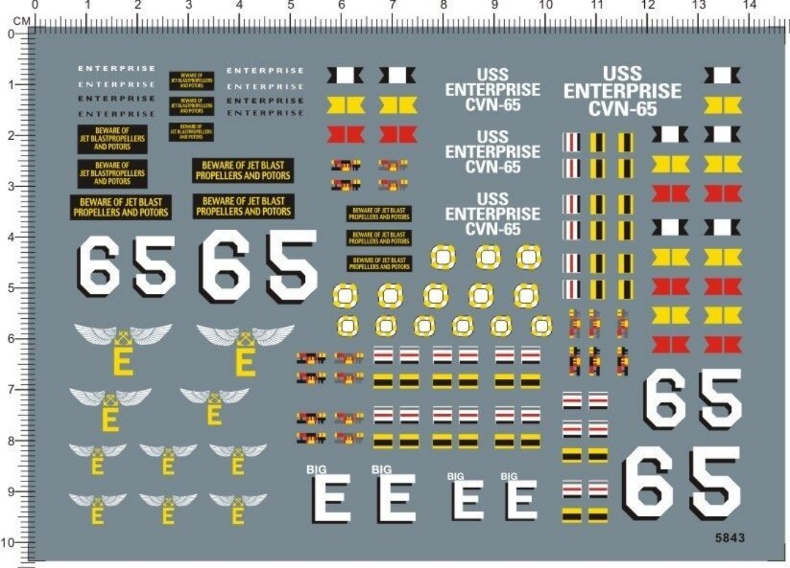 Model Kit Uss Enterprise - Stiker Seluncuran Air untuk Kit Model