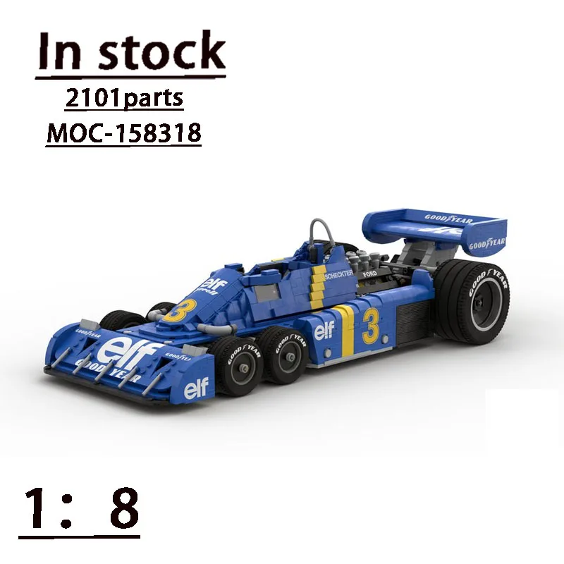 Model Kit Formula 1 - Baru MOC-158318P34 1976 Skala 1:8 Formula