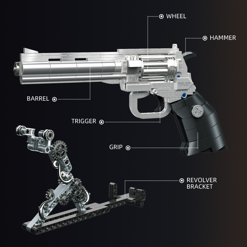 Blok Bangunan Pistol Mawar - K - Model Kit Revolver ulasan dan harga