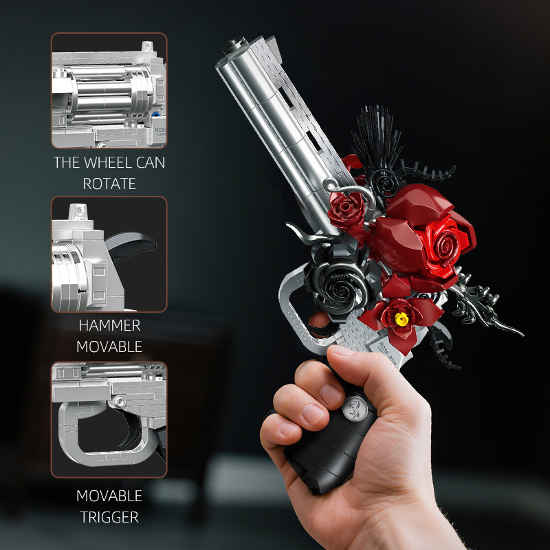 Blok Bangunan Pistol Mawar - K - Model Kit Revolver ulasan dan harga